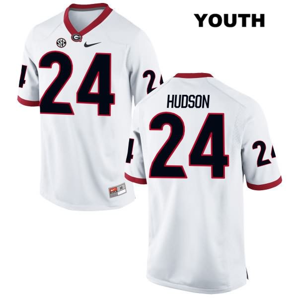 Georgia Bulldogs Youth Prather Hudson #24 NCAA Authentic White Nike Stitched College Football Jersey LWE7856GO